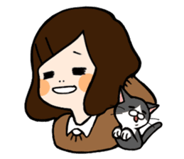 The girl with a noisy face and cat sticker #3374614