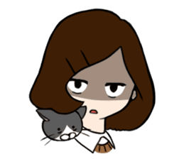 The girl with a noisy face and cat sticker #3374615