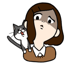 The girl with a noisy face and cat sticker #3374616