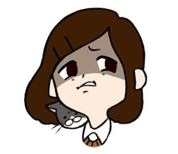 The girl with a noisy face and cat sticker #3374617