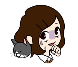 The girl with a noisy face and cat sticker #3374620