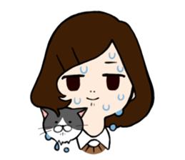The girl with a noisy face and cat sticker #3374625