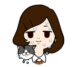 The girl with a noisy face and cat sticker #3374625