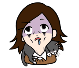 The girl with a noisy face and cat sticker #3374626