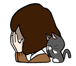 The girl with a noisy face and cat sticker #3374628