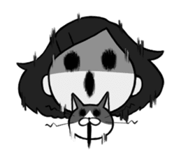 The girl with a noisy face and cat sticker #3374630