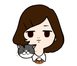 The girl with a noisy face and cat sticker #3374631