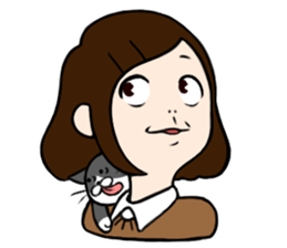 The girl with a noisy face and cat sticker #3374633