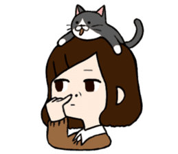 The girl with a noisy face and cat sticker #3374634
