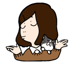 The girl with a noisy face and cat sticker #3374635