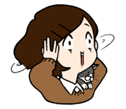 The girl with a noisy face and cat sticker #3374636