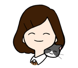 The girl with a noisy face and cat sticker #3374637