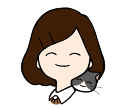 The girl with a noisy face and cat sticker #3374637