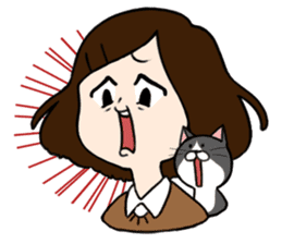 The girl with a noisy face and cat sticker #3374638