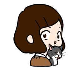 The girl with a noisy face and cat sticker #3374639