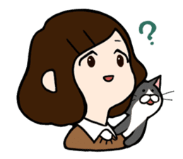 The girl with a noisy face and cat sticker #3374640