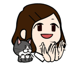 The girl with a noisy face and cat sticker #3374641