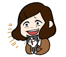 The girl with a noisy face and cat sticker #3374642