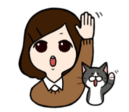 The girl with a noisy face and cat sticker #3374643