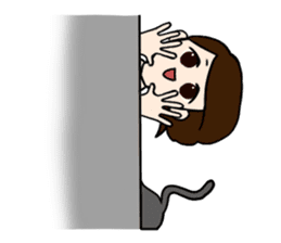 The girl with a noisy face and cat sticker #3374644