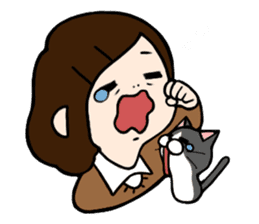 The girl with a noisy face and cat sticker #3374646