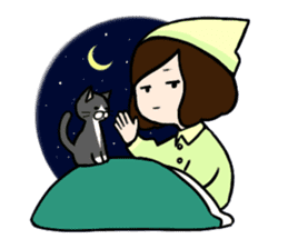 The girl with a noisy face and cat sticker #3374647