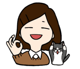 The girl with a noisy face and cat sticker #3374648