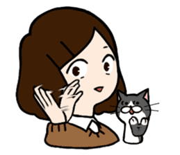 The girl with a noisy face and cat sticker #3374649