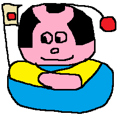 Cheerful samurai boy