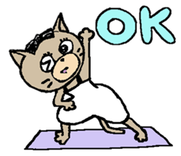 NYANYANEN kawaii yoga kitty English ver sticker #3375570