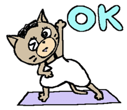 NYANYANEN kawaii yoga kitty English ver sticker #3375570