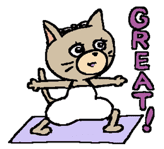 NYANYANEN kawaii yoga kitty English ver sticker #3375571