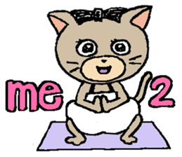 NYANYANEN kawaii yoga kitty English ver sticker #3375573