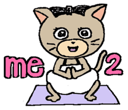 NYANYANEN kawaii yoga kitty English ver sticker #3375573