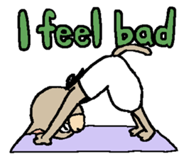 NYANYANEN kawaii yoga kitty English ver sticker #3375574