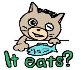 NYANYANEN kawaii yoga kitty English ver sticker #3375575