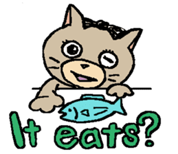 NYANYANEN kawaii yoga kitty English ver sticker #3375575