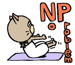 NYANYANEN kawaii yoga kitty English ver sticker #3375576