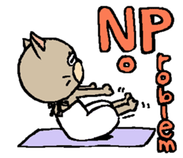 NYANYANEN kawaii yoga kitty English ver sticker #3375576