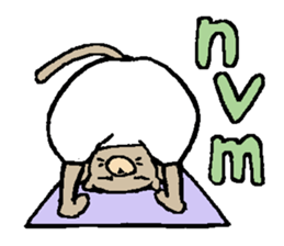 NYANYANEN kawaii yoga kitty English ver sticker #3375579