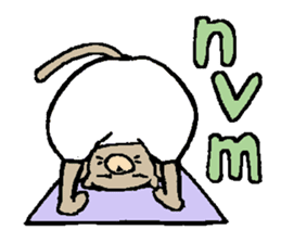 NYANYANEN kawaii yoga kitty English ver sticker #3375579