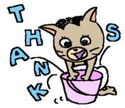 NYANYANEN kawaii yoga kitty English ver sticker #3375582