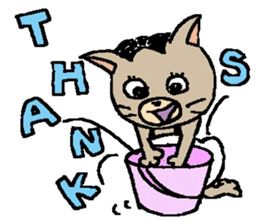 NYANYANEN kawaii yoga kitty English ver sticker #3375582