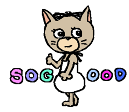 NYANYANEN kawaii yoga kitty English ver sticker #3375583