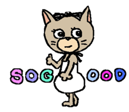 NYANYANEN kawaii yoga kitty English ver sticker #3375583