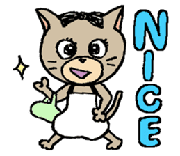 NYANYANEN kawaii yoga kitty English ver sticker #3375584