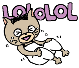 NYANYANEN kawaii yoga kitty English ver sticker #3375587