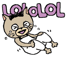 NYANYANEN kawaii yoga kitty English ver sticker #3375587