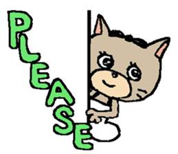 NYANYANEN kawaii yoga kitty English ver sticker #3375592