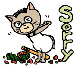 NYANYANEN kawaii yoga kitty English ver sticker #3375594